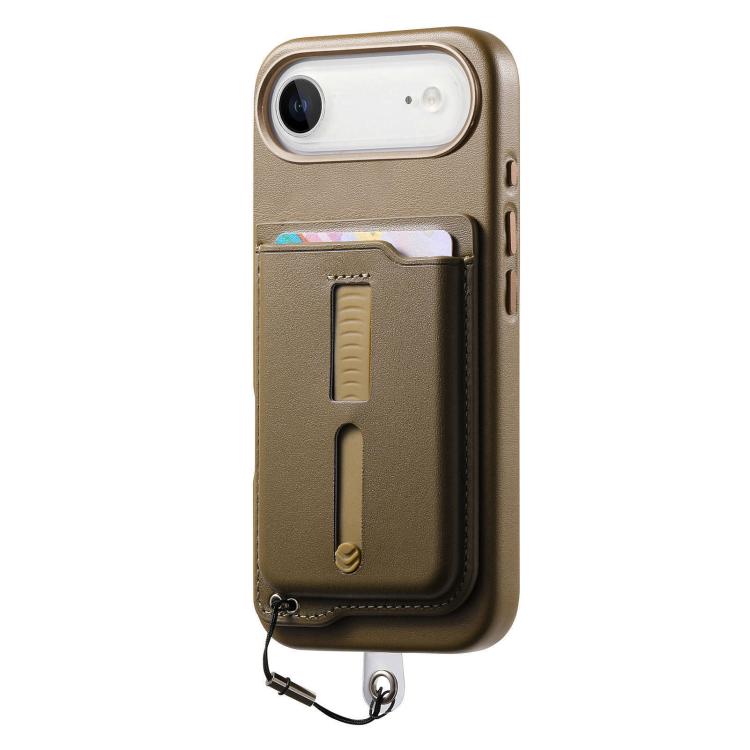 For iPhone Air Detachable Magnetic Card Bag Phone Case with Finger Ring Grip & Anti-loss Rope