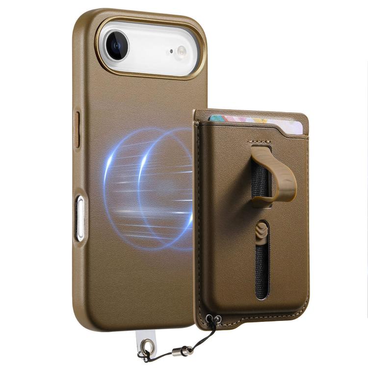 For iPhone Air Detachable Magnetic Card Bag Phone Case with Finger Ring Grip & Anti-loss Rope