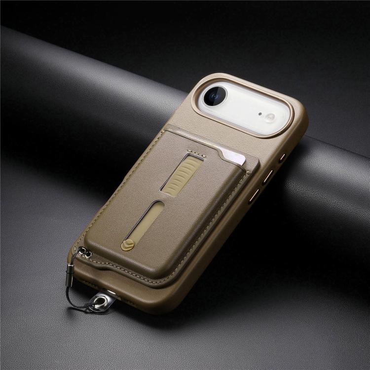 For iPhone Air Detachable Magnetic Card Bag Phone Case with Finger Ring Grip & Anti-loss Rope