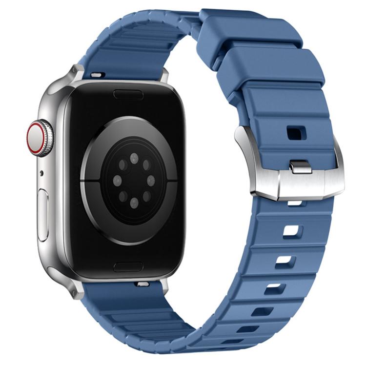 For Apple Watch 42mm / 41mm / 40mm / 38mm Stairs Texture Solid Color Fluororubber Watch Band
