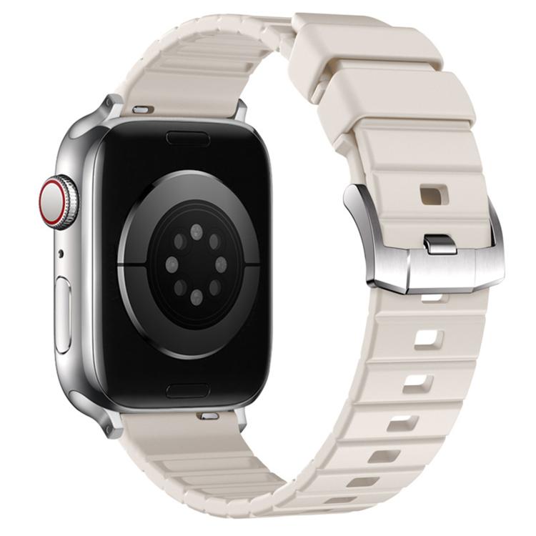 For Apple Watch 42mm / 41mm / 40mm / 38mm Stairs Texture Solid Color Fluororubber Watch Band