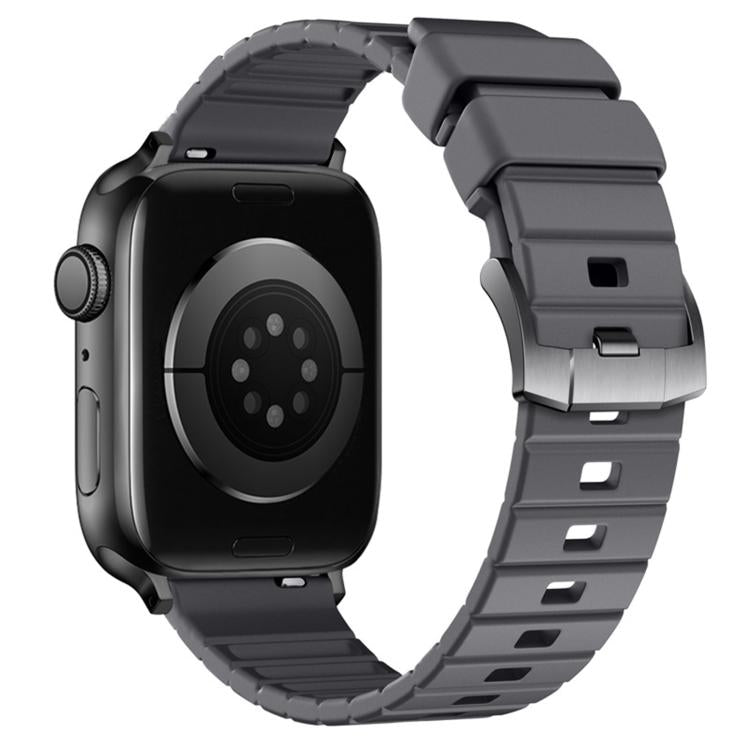 For Apple Watch 42mm / 41mm / 40mm / 38mm Stairs Texture Solid Color Fluororubber Watch Band