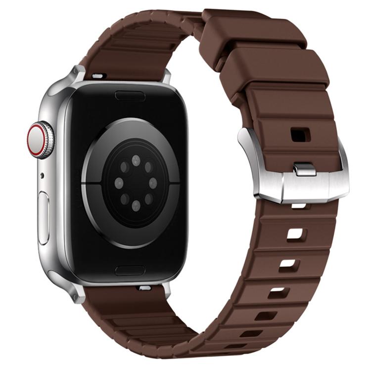 For Apple Watch 46mm / 49mm / 45mm / 44mm Stairs Texture Solid Color Fluororubber Watch Band