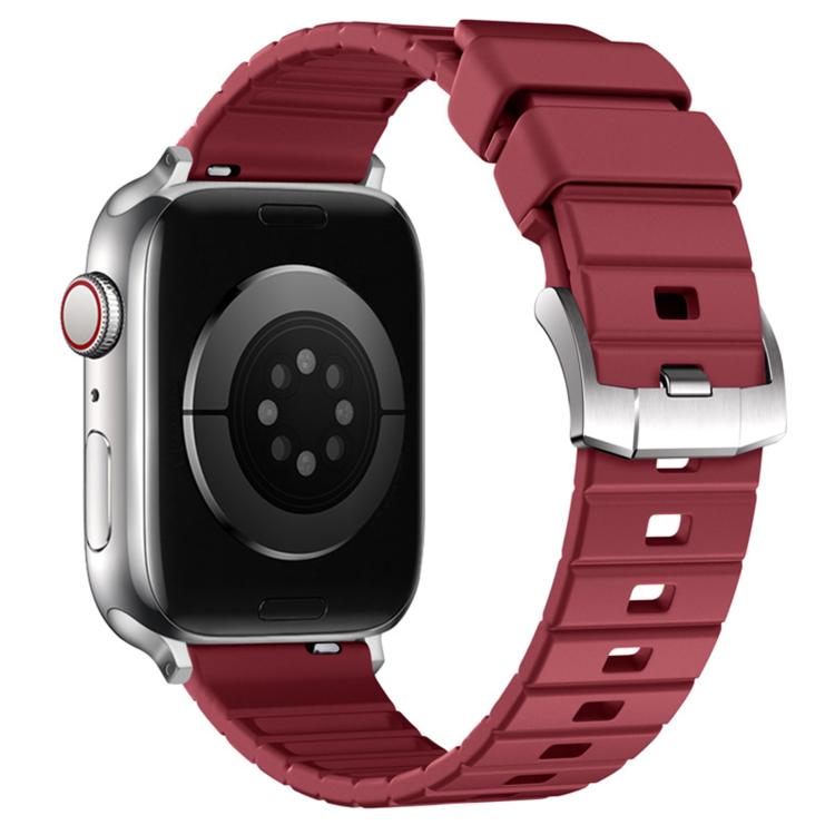 For Apple Watch 46mm / 49mm / 45mm / 44mm Stairs Texture Solid Color Fluororubber Watch Band
