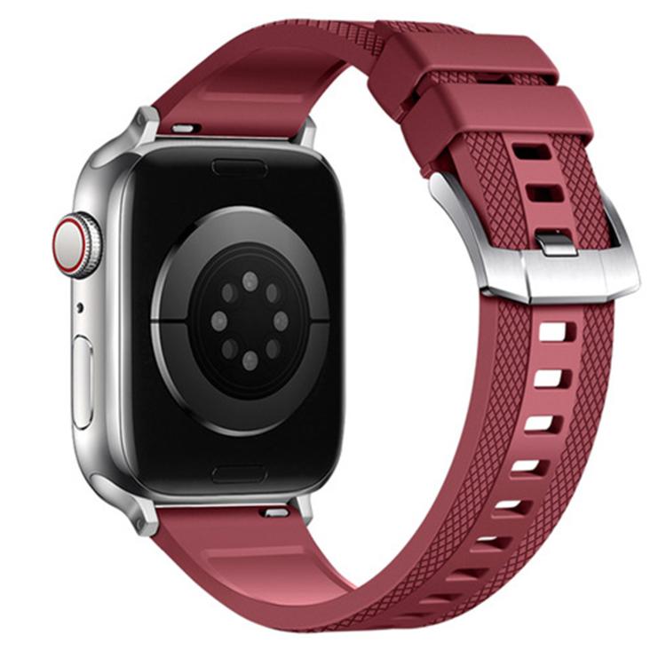For Apple Watch 46mm / 49mm / 45mm / 44mm Dual-sided Diamond Texture Fluororubber Watch Band