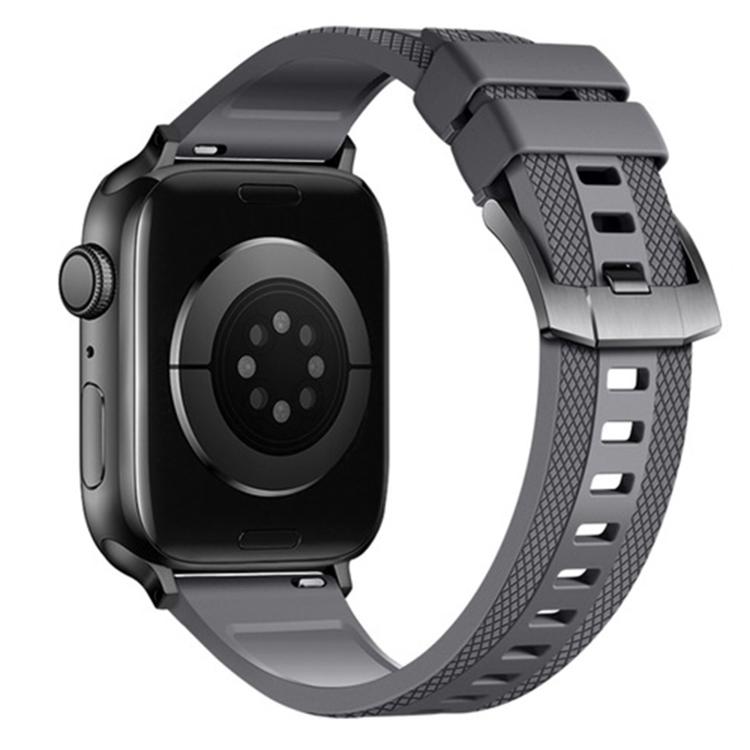 For Apple Watch 46mm / 49mm / 45mm / 44mm Dual-sided Diamond Texture Fluororubber Watch Band