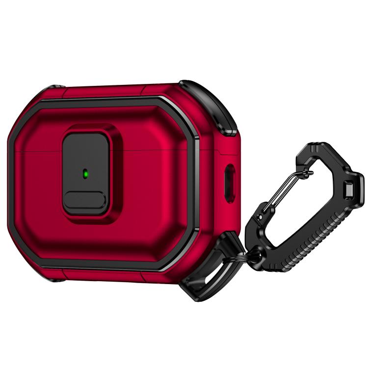 For AirPods Pro 2 Snap-Lock Shockproof PC Headphone Cover with Carabiner