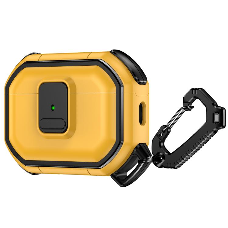 For AirPods Pro 2 Snap-Lock Shockproof PC Headphone Cover with Carabiner