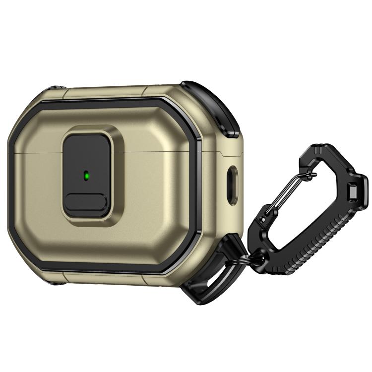 For AirPods Pro 2 Snap-Lock Shockproof PC Headphone Cover with Carabiner