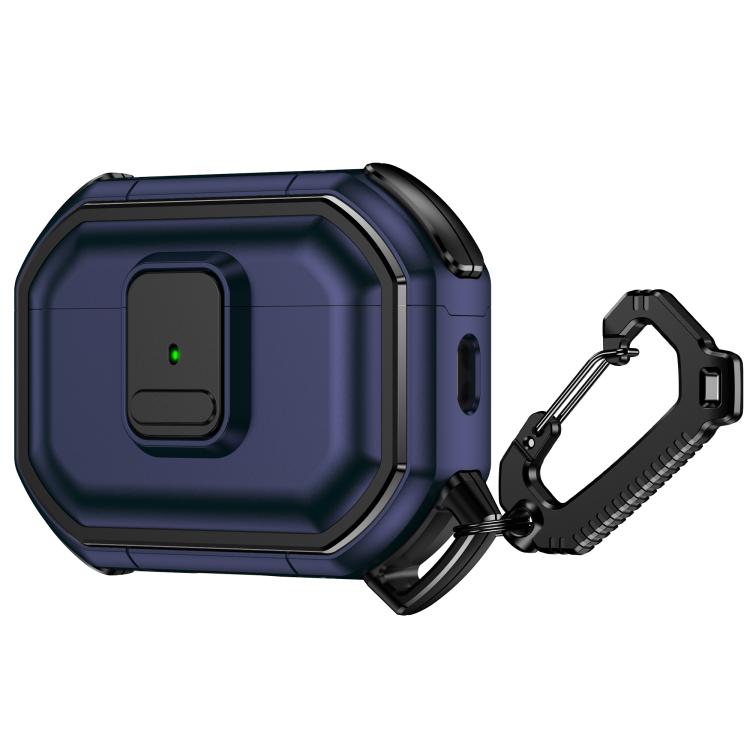 For AirPods Pro 2 Snap-Lock Shockproof PC Headphone Cover with Carabiner