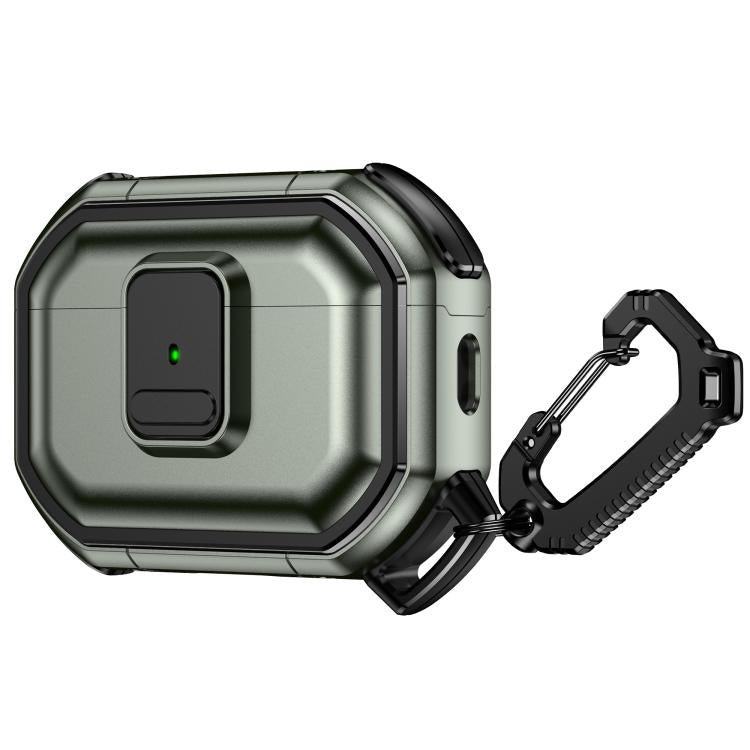 For AirPods Pro 2 Snap-Lock Shockproof PC Headphone Cover with Carabiner