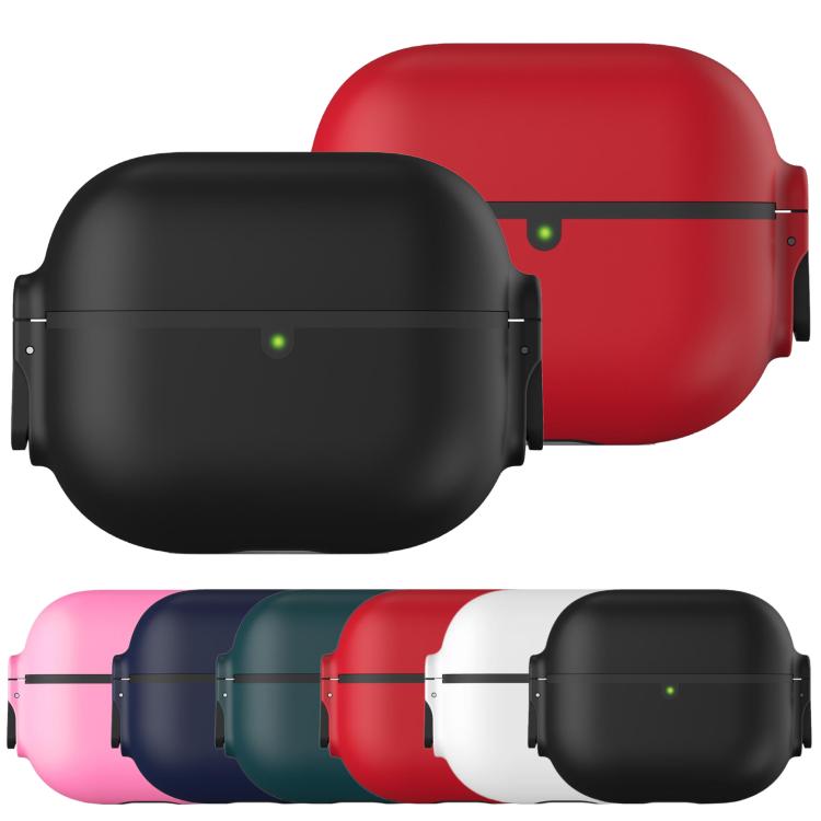 For AirPods Pro 2 Bilateral Spring Action Switch PC Earphone Protective Cover with Carabiner