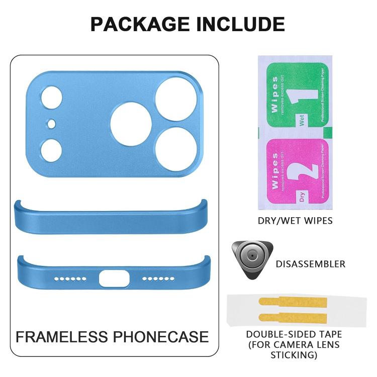 For iPhone 17 Pro Max Ultra-thin Frameless Titanium Alloy Four Corner Shockproof Phone Case