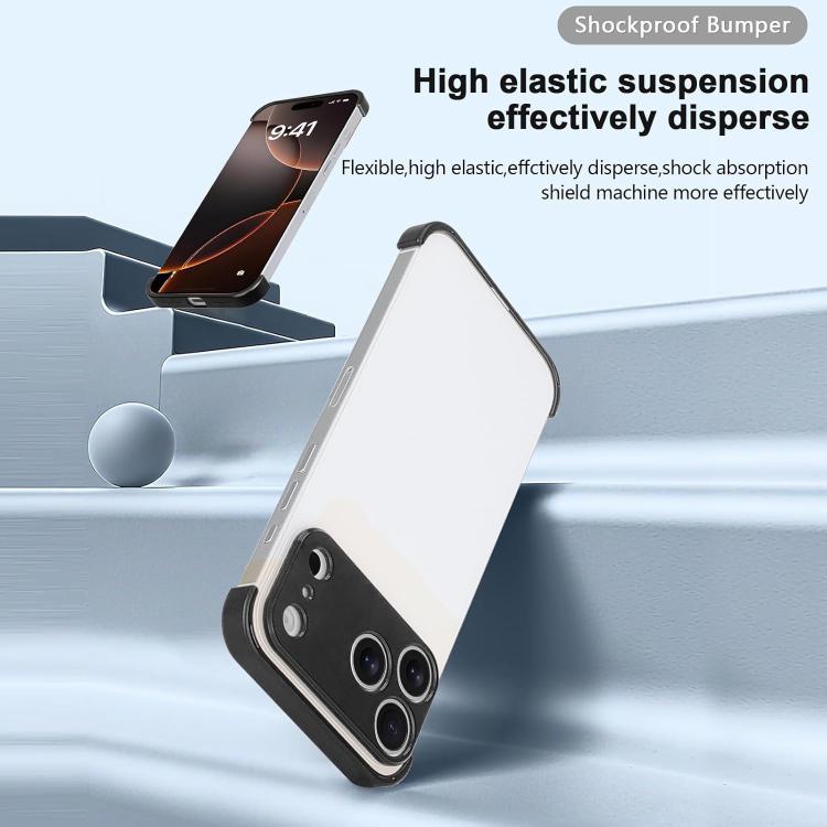 For iPhone 17 Pro Max Ultra-thin Frameless Titanium Alloy Four Corner Shockproof Phone Case