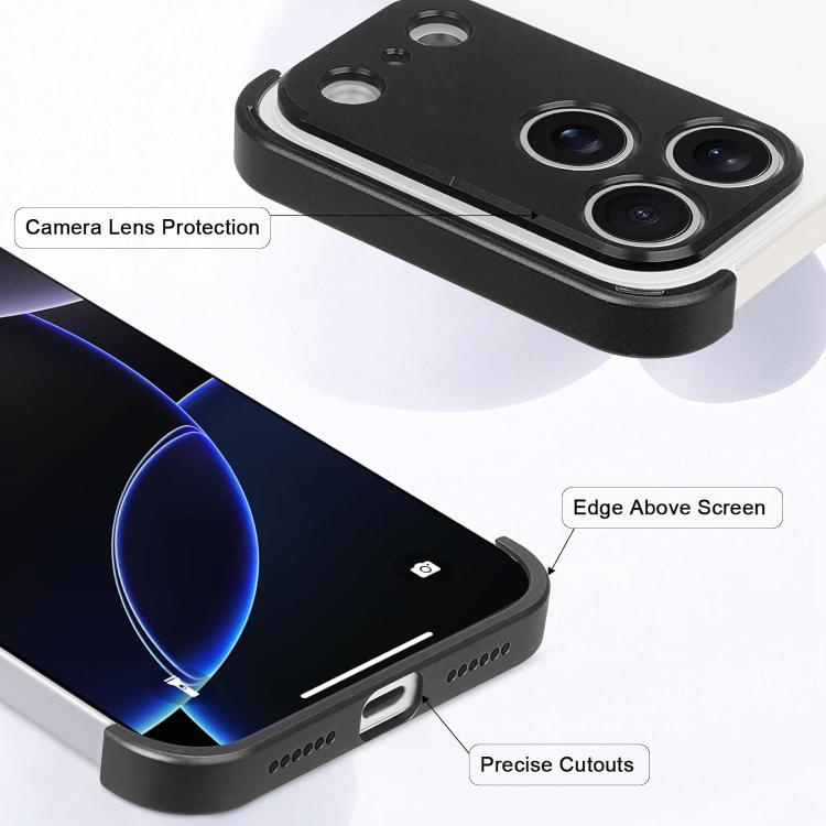 For iPhone 17 Pro Max Ultra-thin Frameless Titanium Alloy Four Corner Shockproof Phone Case