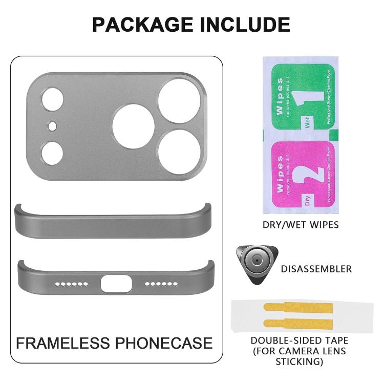For iPhone 17 Pro Max Ultra-thin Frameless Titanium Alloy Four Corner Shockproof Phone Case