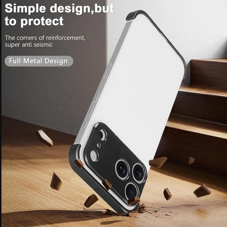For iPhone 17 Pro Ultra-thin Frameless Titanium Alloy Four Corner Shockproof Phone Case