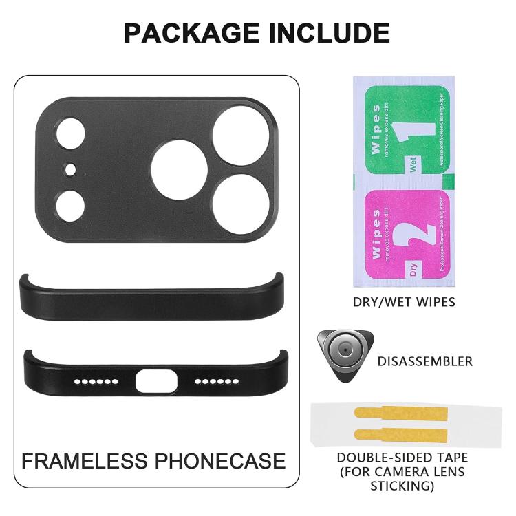 For iPhone 17 Pro Ultra-thin Frameless Titanium Alloy Four Corner Shockproof Phone Case