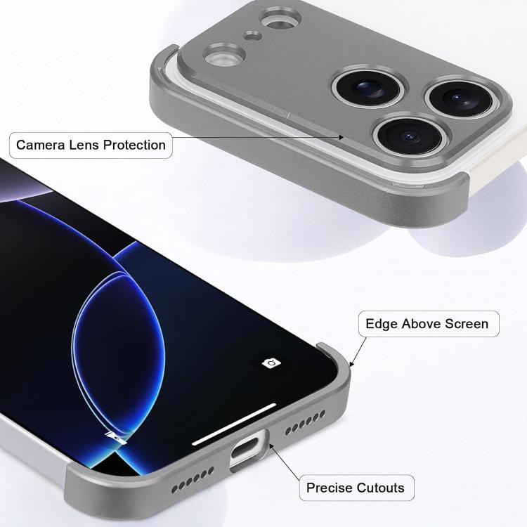 For iPhone 17 Pro Ultra-thin Frameless Titanium Alloy Four Corner Shockproof Phone Case
