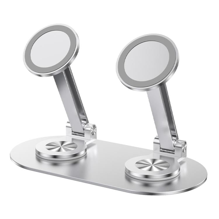 CX-3 360 Degree Rotatable Aluminum Alloy Holder Adjustable Angle Dual Head Magnetic Phone Stand