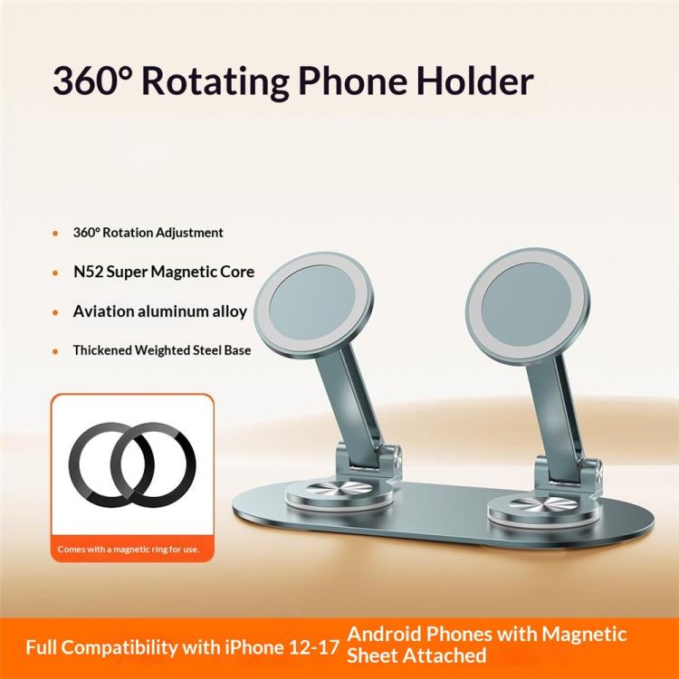 CX-3 360 Degree Rotatable Aluminum Alloy Holder Adjustable Angle Dual Head Magnetic Phone Stand