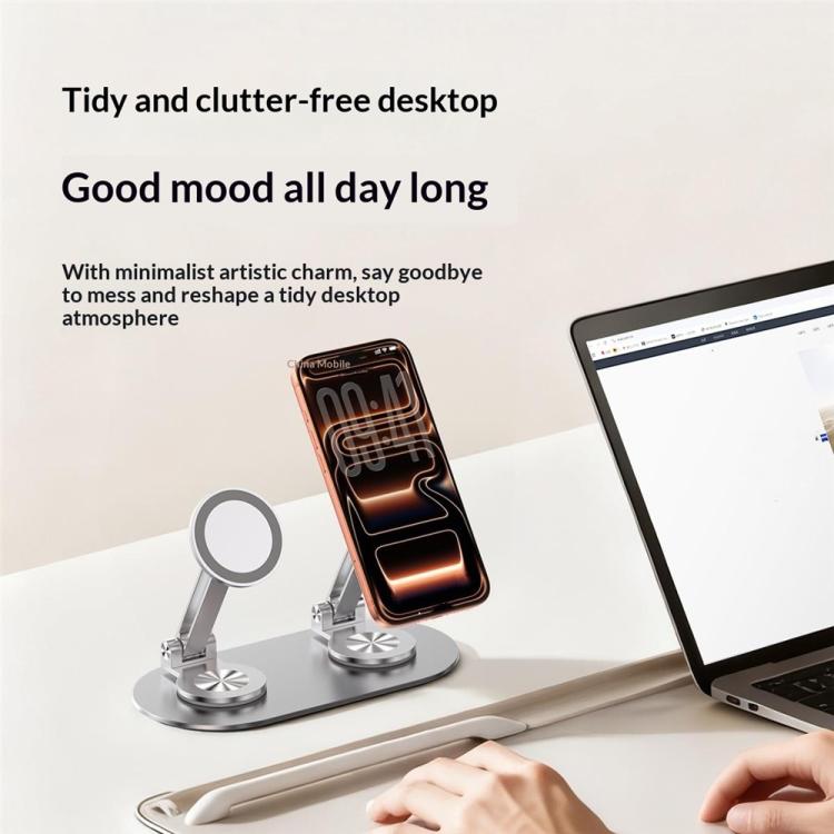 CX-3 360 Degree Rotatable Aluminum Alloy Holder Adjustable Angle Dual Head Magnetic Phone Stand