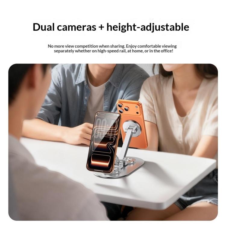 CX-3 360 Degree Rotatable Aluminum Alloy Holder Adjustable Angle Dual Head Magnetic Phone Stand