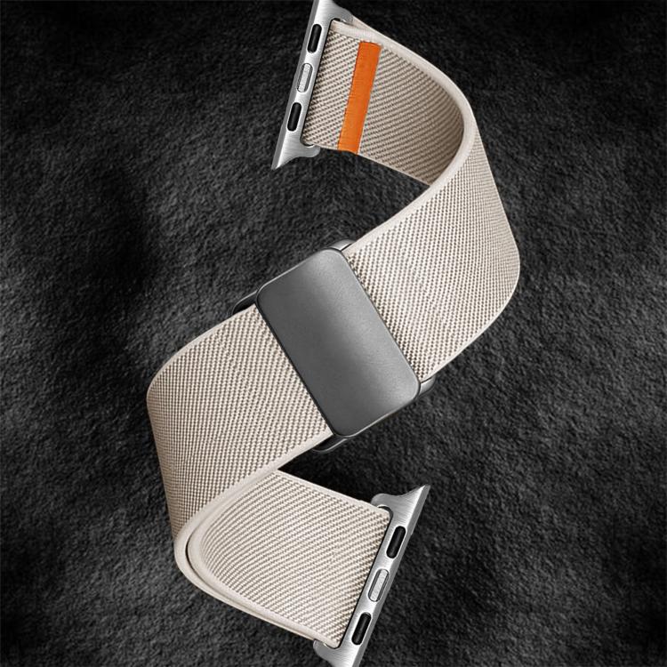 For Apple Watch 46mm / 49mm / 45mm / 44mm Titanium Magnetic Buckle Elastic Nylon Watch Band