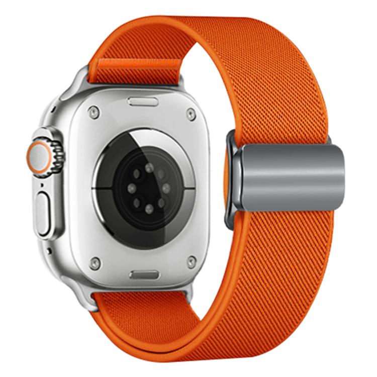 For Apple Watch 46mm / 49mm / 45mm / 44mm Titanium Magnetic Buckle Elastic Nylon Watch Band