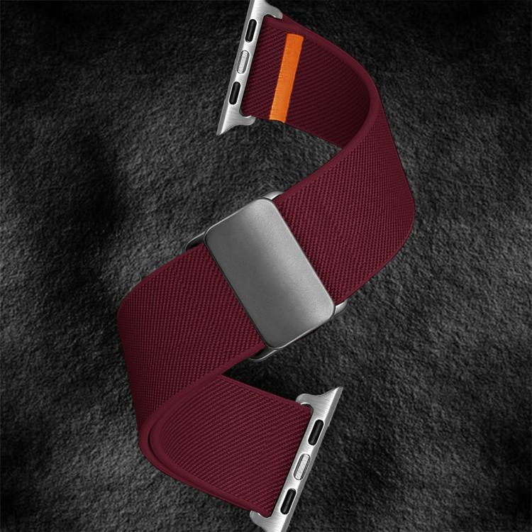 For Apple Watch 46mm / 49mm / 45mm / 44mm Titanium Magnetic Buckle Elastic Nylon Watch Band