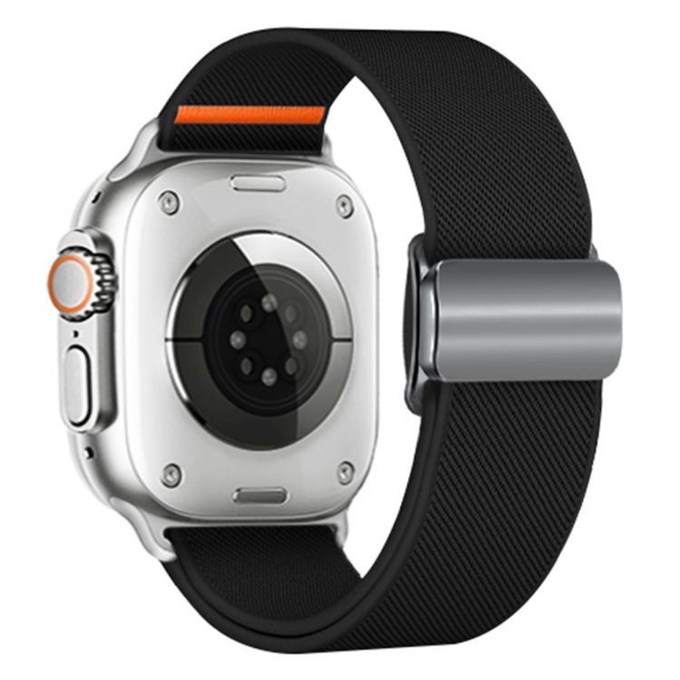 For Apple Watch 46mm / 49mm / 45mm / 44mm Titanium Magnetic Buckle Elastic Nylon Watch Band