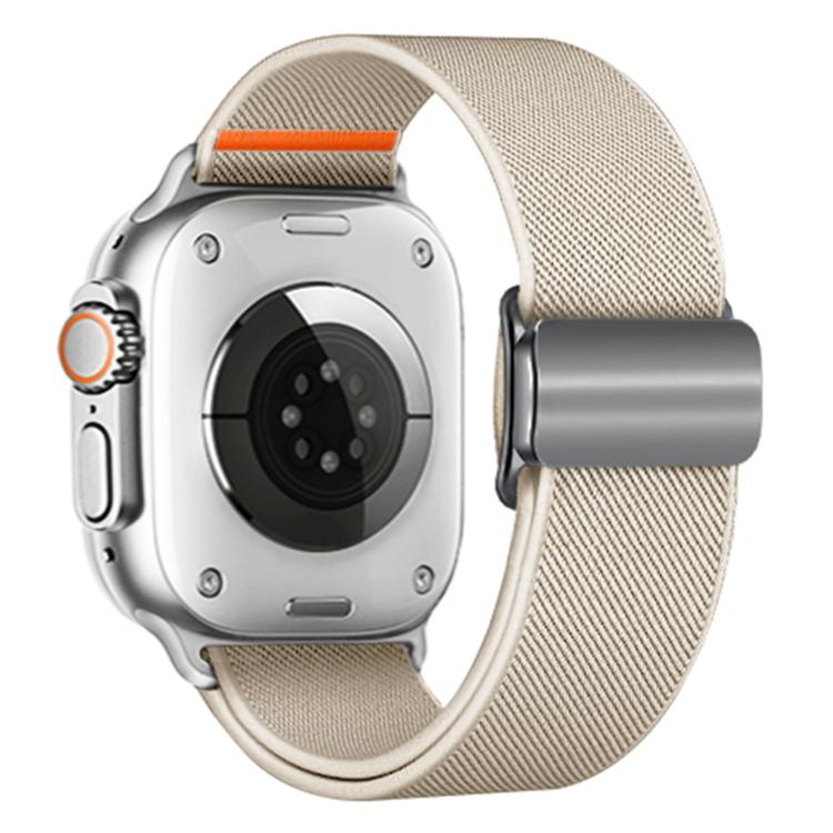 For Apple Watch 42mm / 41mm / 40mm / 38mm Titanium Magnetic Buckle Elastic Nylon Watch Band