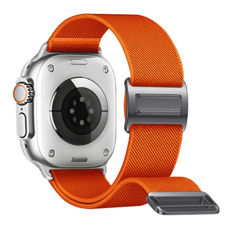 For Apple Watch 42mm / 41mm / 40mm / 38mm Titanium Magnetic Buckle Elastic Nylon Watch Band