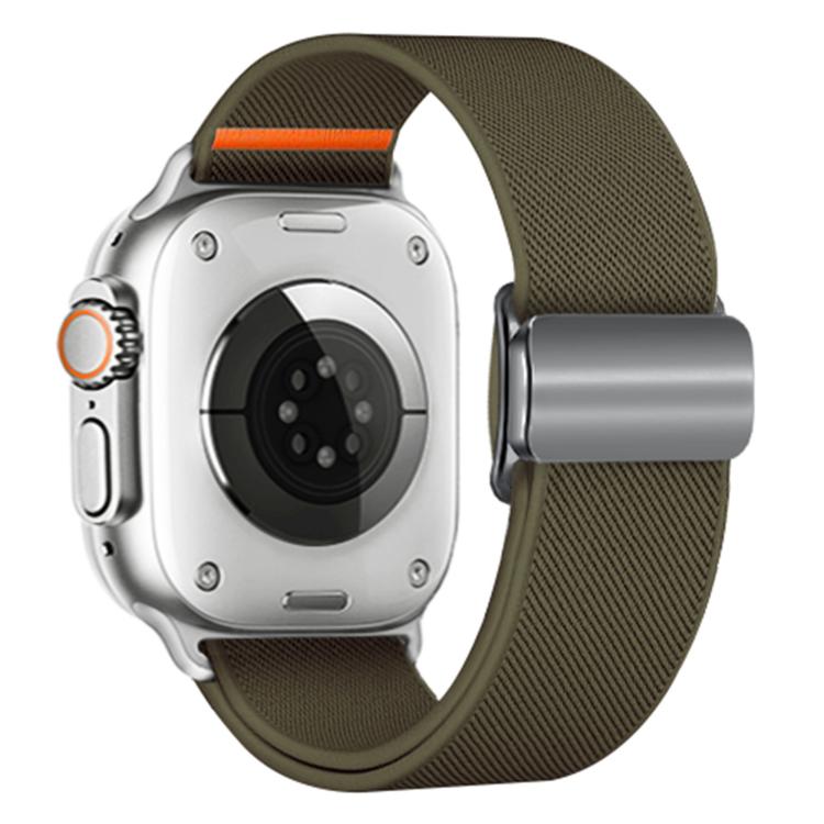 For Apple Watch 42mm / 41mm / 40mm / 38mm Titanium Magnetic Buckle Elastic Nylon Watch Band