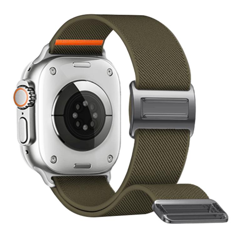 For Apple Watch 42mm / 41mm / 40mm / 38mm Titanium Magnetic Buckle Elastic Nylon Watch Band