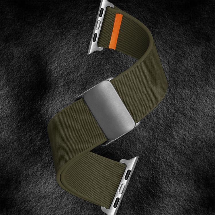 For Apple Watch 42mm / 41mm / 40mm / 38mm Titanium Magnetic Buckle Elastic Nylon Watch Band
