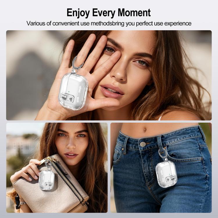 For AirPods Pro 3 Starry Magnetic Buckle Stand TPU Earphone Protective Cover with Finger Ring