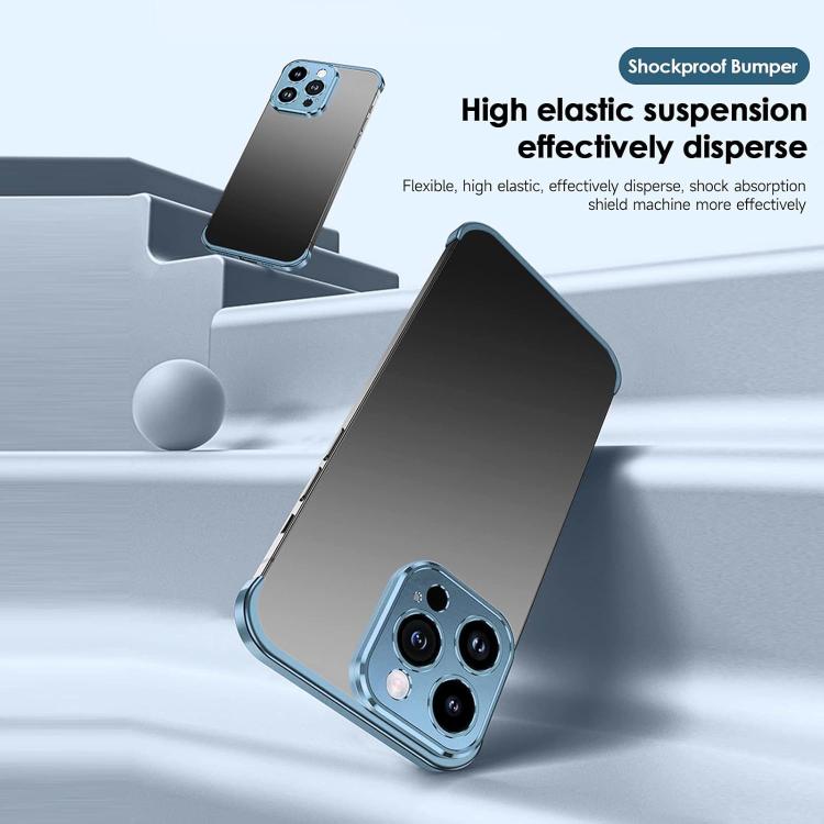 For iPhone 16 Pro Max Ultra-thin Frameless Titanium Alloy Four Corner Shockproof Phone Case