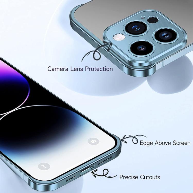 For iPhone 16 Pro Max Ultra-thin Frameless Titanium Alloy Four Corner Shockproof Phone Case