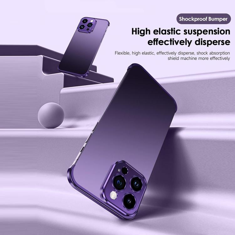 For iPhone 16 Pro Max Ultra-thin Frameless Titanium Alloy Four Corner Shockproof Phone Case