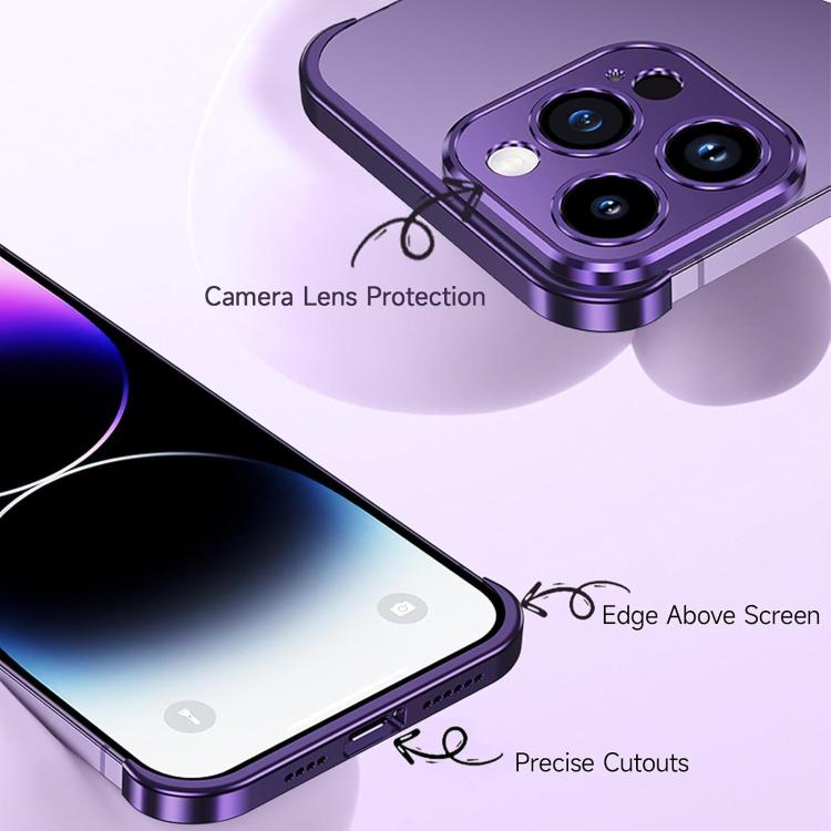 For iPhone 16 Pro Max Ultra-thin Frameless Titanium Alloy Four Corner Shockproof Phone Case