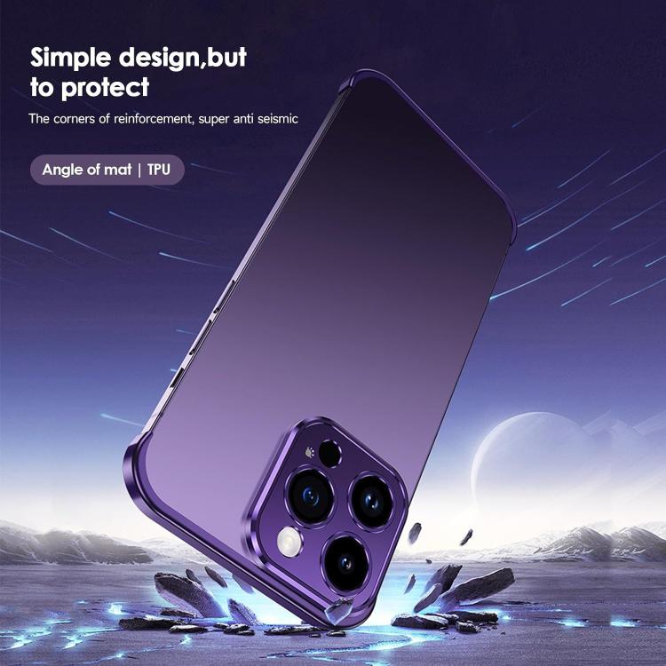 For iPhone 16 Pro Max Ultra-thin Frameless Titanium Alloy Four Corner Shockproof Phone Case