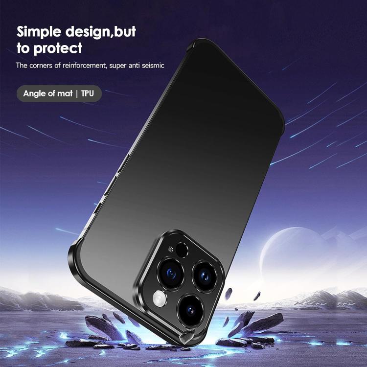 For iPhone 16 Pro Max Ultra-thin Frameless Titanium Alloy Four Corner Shockproof Phone Case