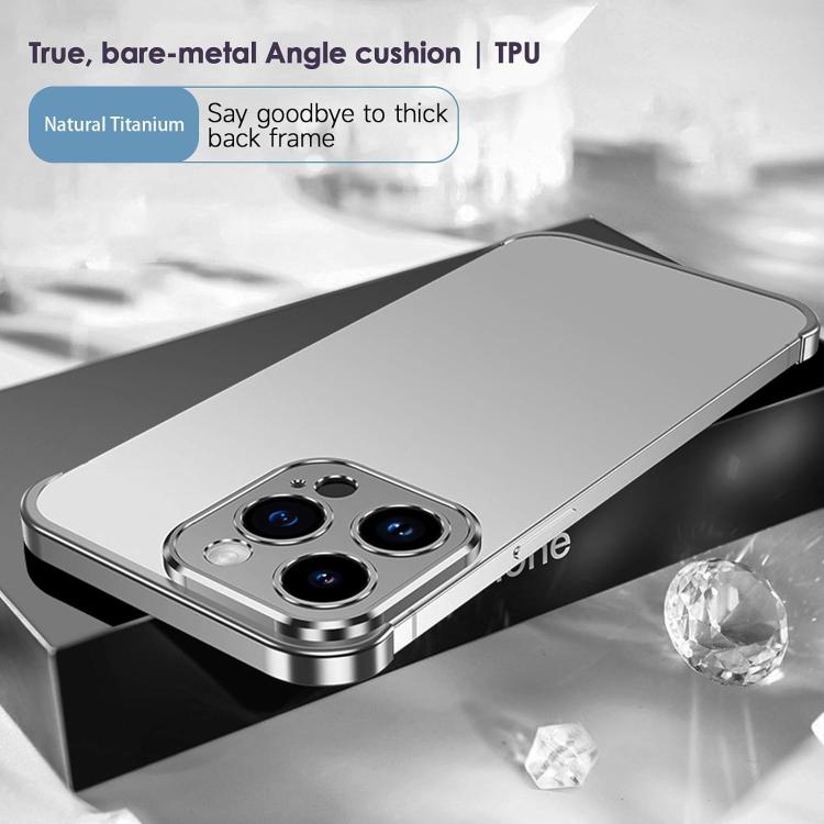 For iPhone 16 Pro Max Ultra-thin Frameless Titanium Alloy Four Corner Shockproof Phone Case