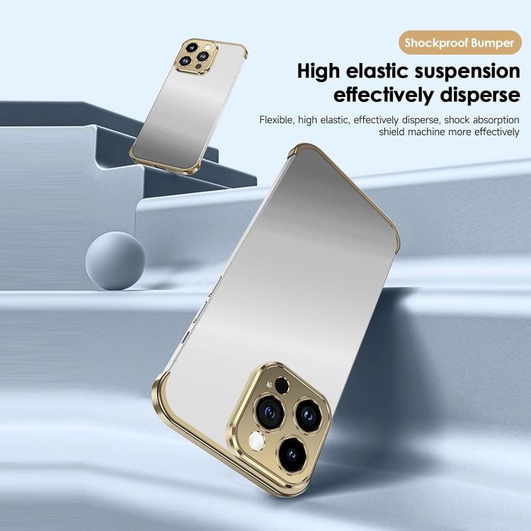 For iPhone 16 Pro Max Ultra-thin Frameless Titanium Alloy Four Corner Shockproof Phone Case