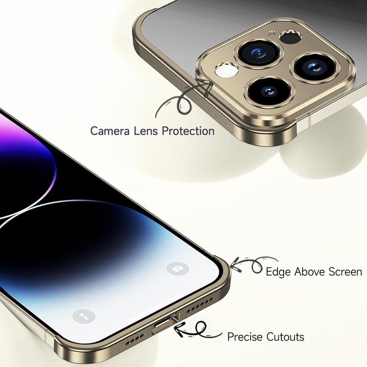 For iPhone 16 Pro Max Ultra-thin Frameless Titanium Alloy Four Corner Shockproof Phone Case