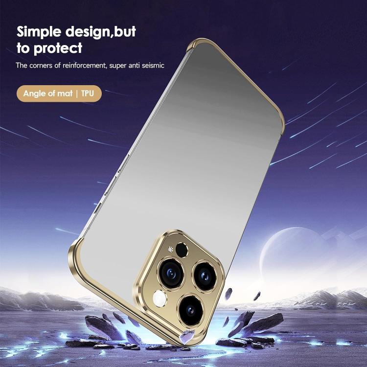 For iPhone 16 Pro Max Ultra-thin Frameless Titanium Alloy Four Corner Shockproof Phone Case
