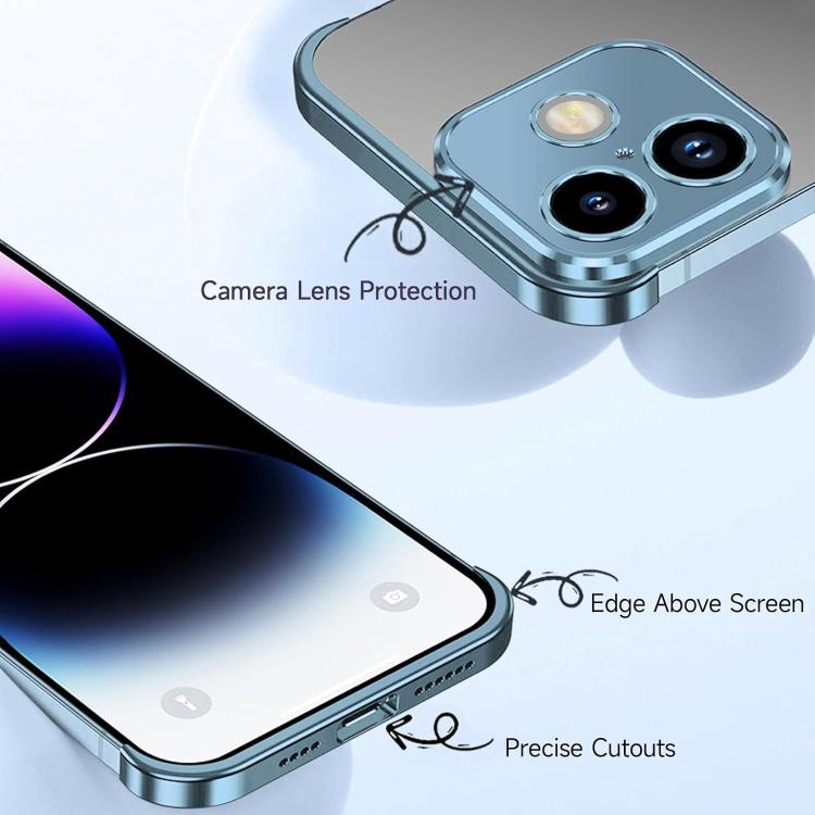 For iPhone 16 Plus Ultra-thin Frameless Titanium Alloy Four Corner Shockproof Phone Case