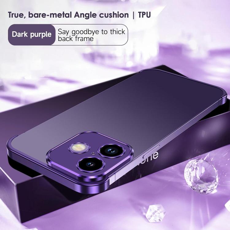 For iPhone 16 Plus Ultra-thin Frameless Titanium Alloy Four Corner Shockproof Phone Case