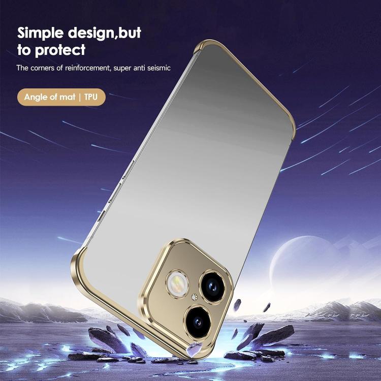 For iPhone 16 Plus Ultra-thin Frameless Titanium Alloy Four Corner Shockproof Phone Case